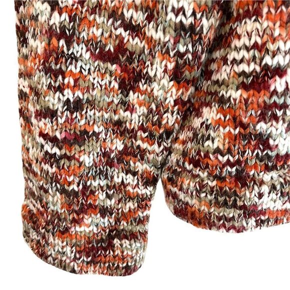 Woolrich Wool Blend Red Orange Knit Fleece Neck Sweater - Picture 5 of 8